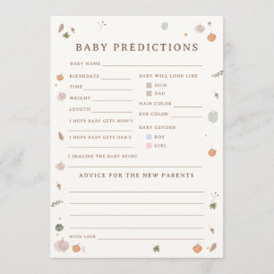 Fall Little Pumpkin Baby Predictions & Advice Game