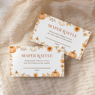 Fall Little Pumpkin Baby Shower Diaper Raffle Enclosure Card