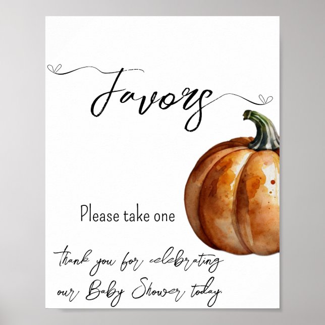 Fall Little Pumpkin Baby Shower  Favours Poster (Front)
