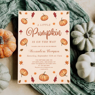 Fall Little Pumpkin Baby Shower Gendern Neutral Invitation