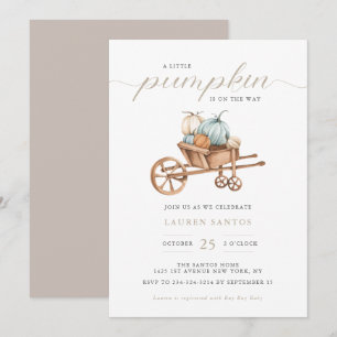 Fall - Little Pumpkin Baby Shower   Invitation
