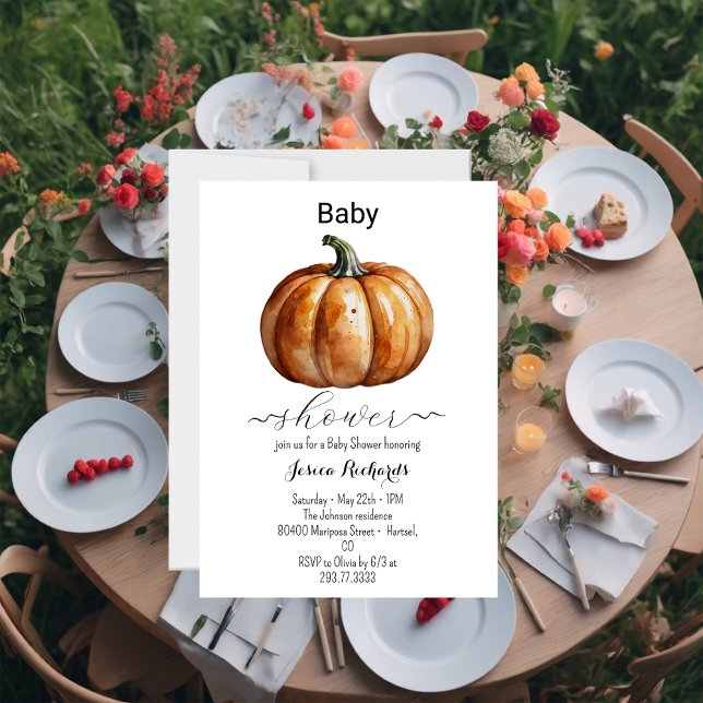 Fall Little Pumpkin Baby Shower Invitation (Creator Uploaded)