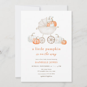 Fall Little Pumpkin Baby Shower Invitation