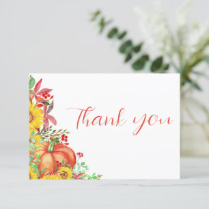 Fall little pumpkin baby shower thank you card