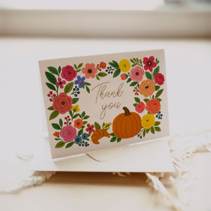Fall Little Pumpkin Baby Shower Thank You Card