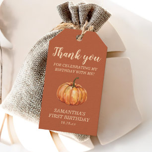 Fall Little Pumpkin Birthday Favour Gift Tags