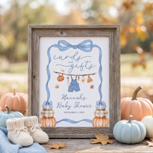 Fall Little Pumpkin Cards and Gifts Baby Shower Poster