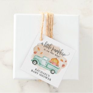 Fall Little Pumpkin Farm Truck Baby Shower Favour Tags