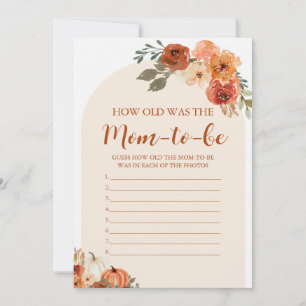 Fall Little Pumpkin How Old Was The Mom-to-be Game Invitation