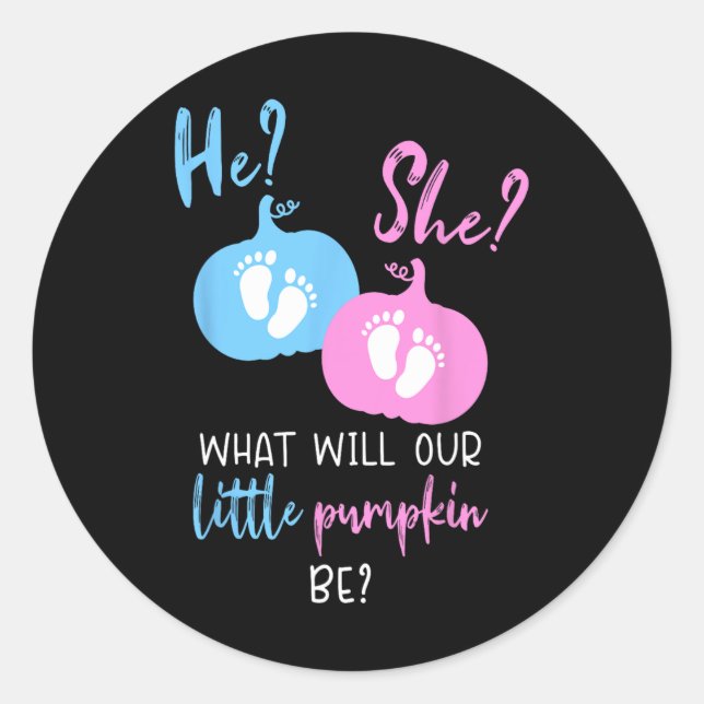 Fall Little Pumpkin Pregnancy  Classic Round Sticker (Front)