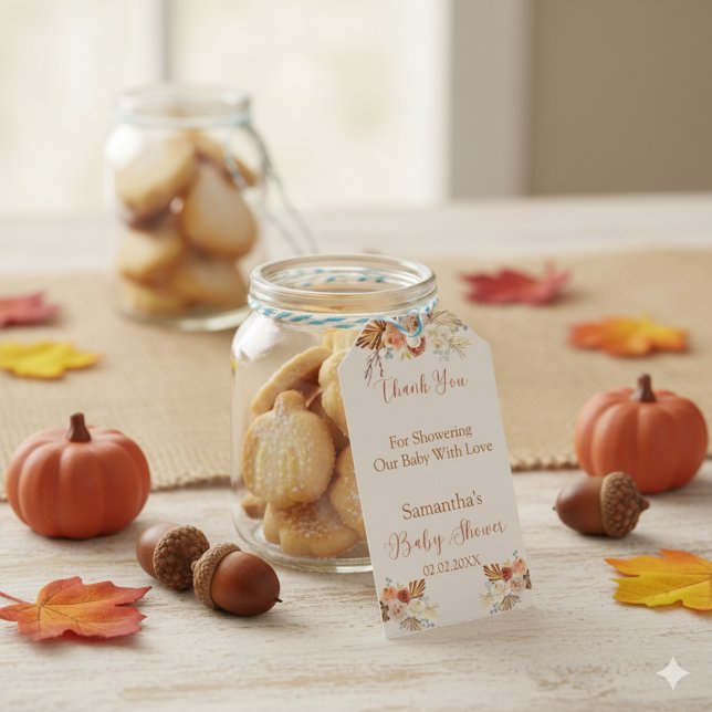 Fall Little Pumpkin Rustic Baby Shower Gift Tag (Creator Uploaded)