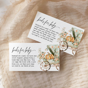 Fall Little Pumpkin Shower Books for Baby Enclosure Card