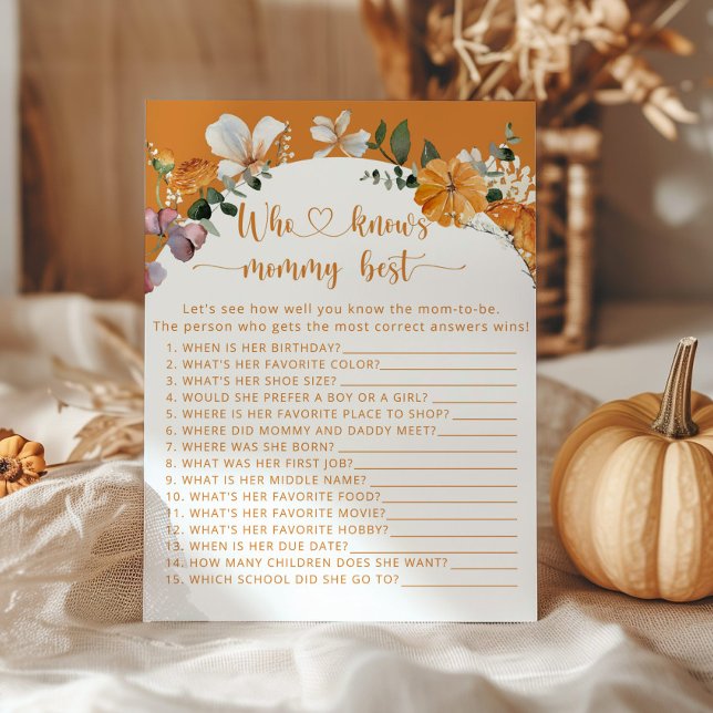  Fall little pumpkin Who knows mommy best game (Creator Uploaded)