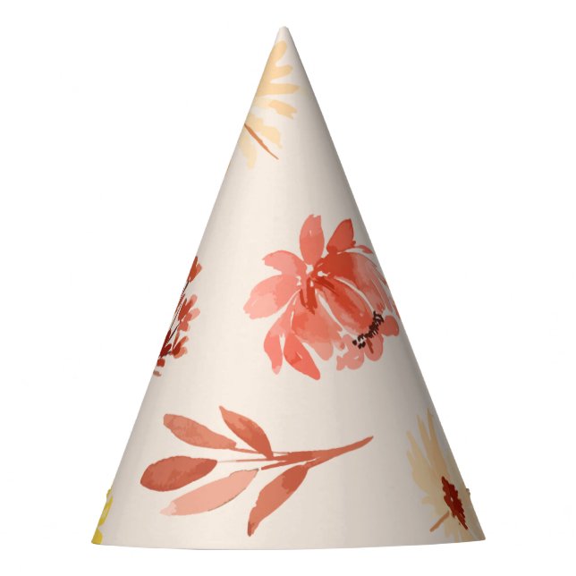 Fall Little Wildflower Watercolor Party Hat (Front)