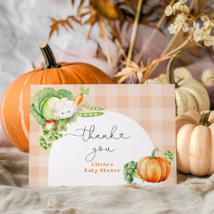Fall Locally grown pumpkin baby shower thank you Card
