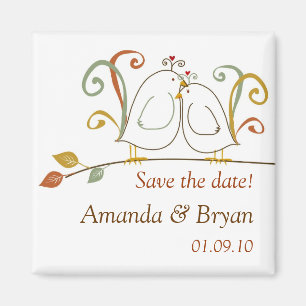 Fall Lovebirds Save the Date Magnets