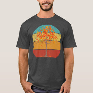 Fall Lover Nature Forest Tree Autumn Leaves Retro T-Shirt
