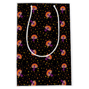 Fall magic mushrooms_black medium gift bag