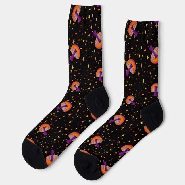 Fall magic mushrooms_black socks (Left)