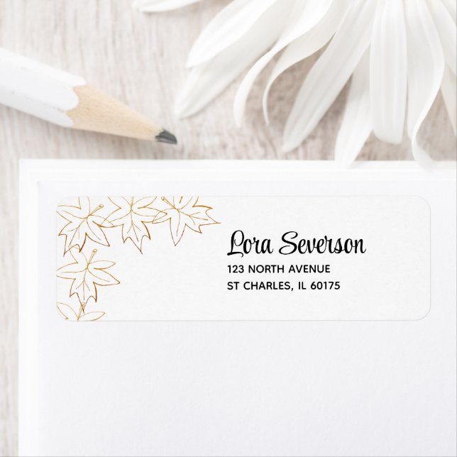 Fall Maple Leaf Edge Return Address Label (Insitu)