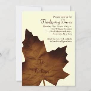 Fall Maple Leaf Thanksgiving Dinner Invitation