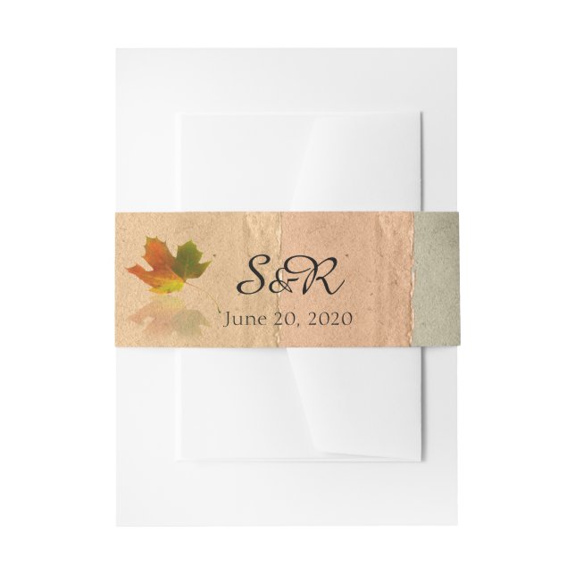 Fall Maple Leaf Wedding Belly Band Invitation Belly Band (Front Example)