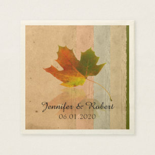 Fall Maple Leaf Wedding Napkin
