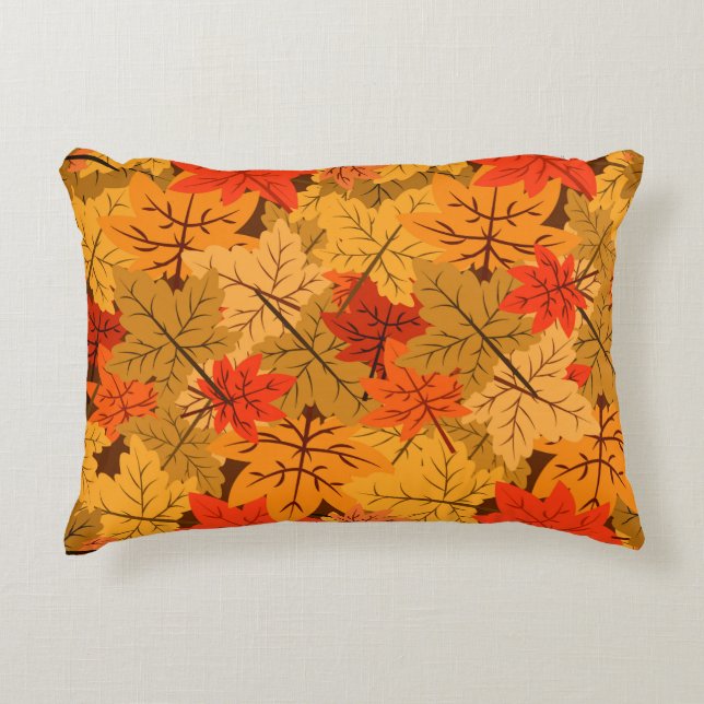 Fall Maple Leaves Accent Pillow (Front)