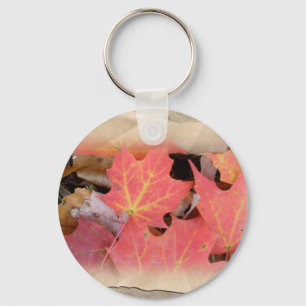 Fall Maple Leaves Coordinating Items Keychain