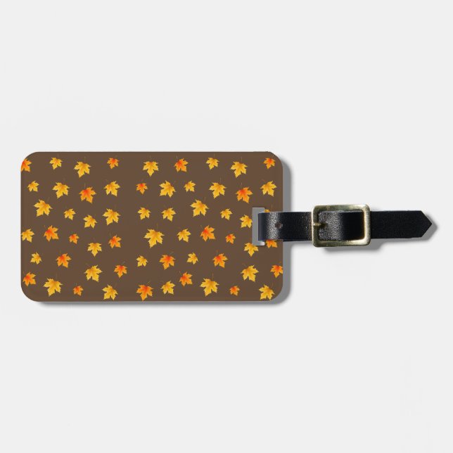 Fall Maple Leaves Luggage Tag (Front Horizontal)