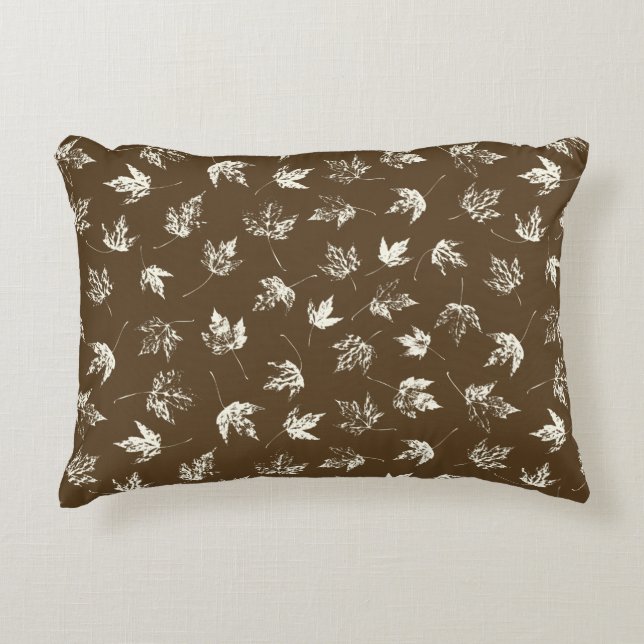 Fall Maple Leaves on brown - seamless pattern.   Accent Pillow (Front)