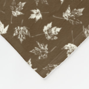 Fall Maple Leaves on brown - seamless pattern.    Fleece Blanket