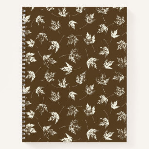 Fall Maple Leaves on brown - seamless pattern. Notebook