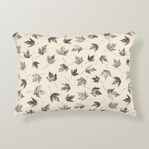 Fall Maple Leaves on cream - seamless pattern. Accent Pillow