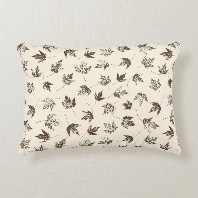 Fall Maple Leaves on cream - seamless pattern.   Accent Pillow (Front)