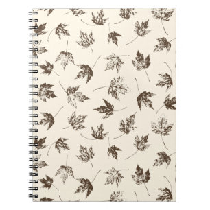 Fall Maple Leaves on cream - seamless pattern.    Notebook