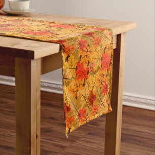 Fall Maple Leaves Short Table Runner