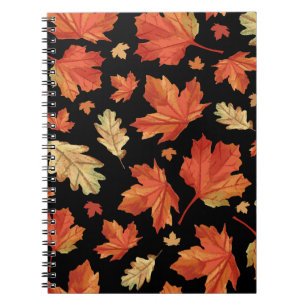 Fall Maple Leaves Thanksgiving Pattern Notebook