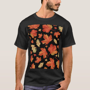 Fall Maple Leaves Thanksgiving Pattern T-Shirt
