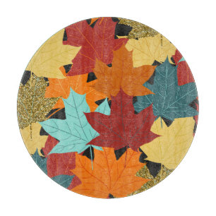 Fall Maple Leaves Vintage Illustration Cutting Board
