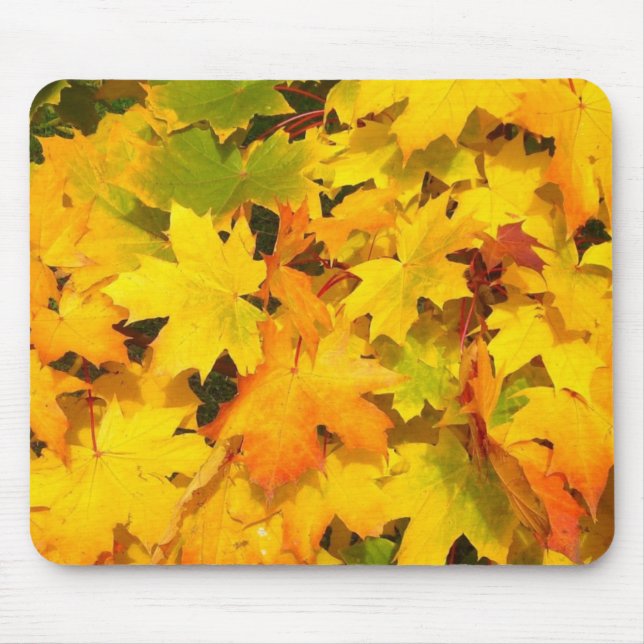 Fall Maple Leaves with Autumn Colors Mouse Pad (Front)