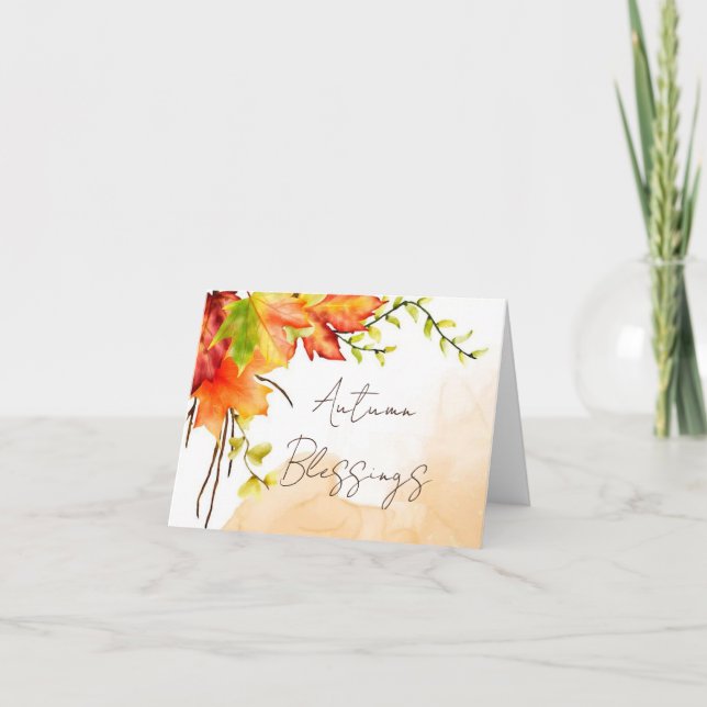 Fall maple leaves with custom text card (Front)