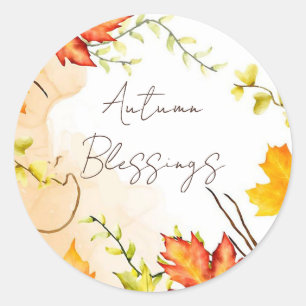 Fall maple leaves with custom text classic round sticker