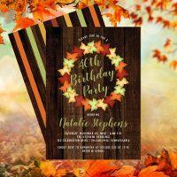 Fall Maple Leaves Wreath Faux Wood Birthday Party