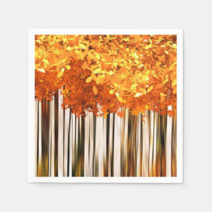 Fall maple tree forest autumn orange grey white napkin