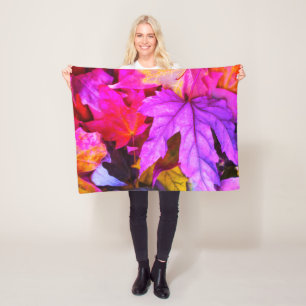 Fall maple tree leaf colourful autumn nature fleece blanket