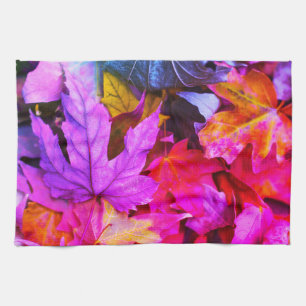 Fall maple tree leaves colourful autumn nature kitchen towel