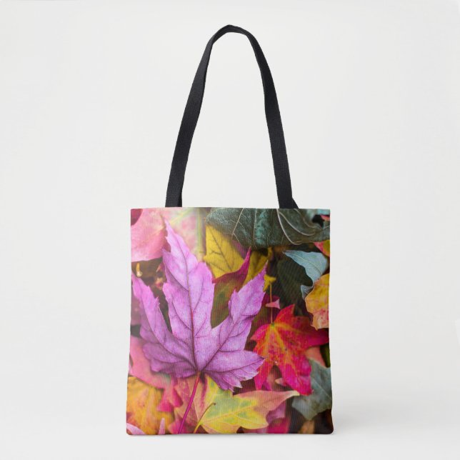 Fall maple tree leaves colourful autumn nature tote bag (Front)