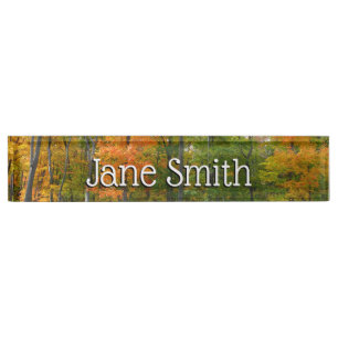 Fall Maple Trees Autumn Nature Photography Nameplate