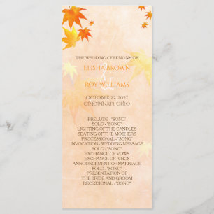 Fall Maple Wedding Celebration Program